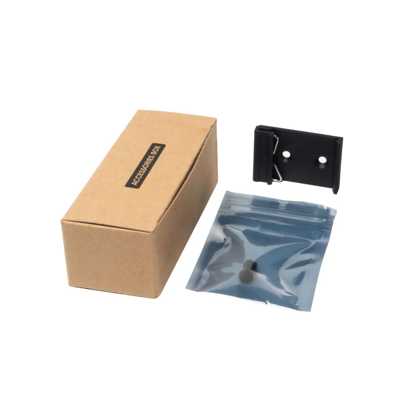 Contents of the ALPON DIN Rail Mount Kit: DIN rail adapter and stainless steel screws