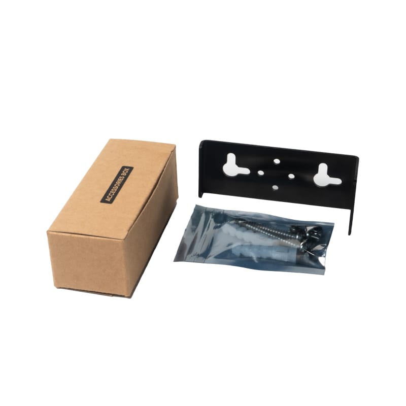 ALPON Wall Mount Kit package contents: mounting bracket, plastic expansion wall plugs, and stainless steel screws