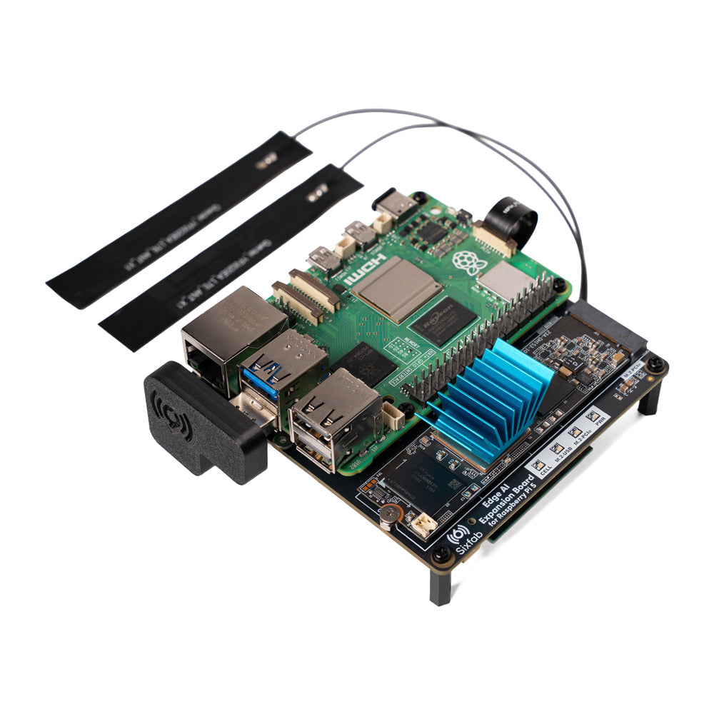 Sixfab Edge AI Expansion Board board detail for Raspberry Pi 5 edge AI
