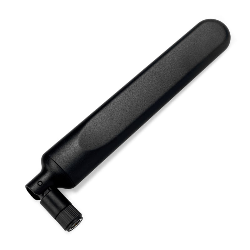 Sixfab blade antenna shown folded flat on its hinged swivel SMA base