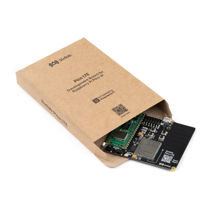 Sixfab Pico LTE, embedded MFF2 SIM, Qwiic connectors and GNSS uFL antenna connector