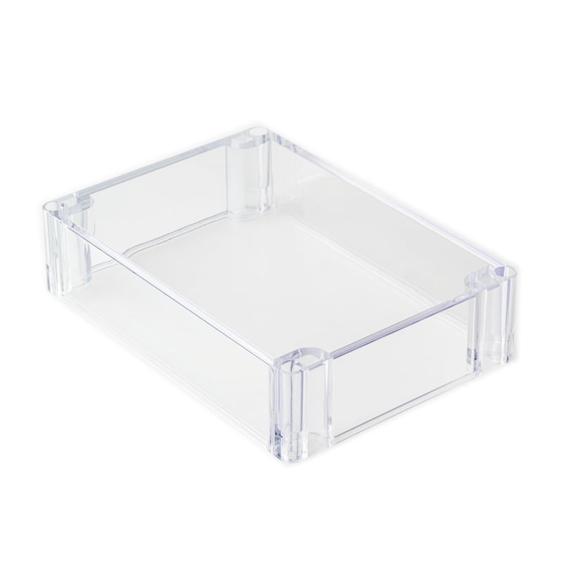 Sixfab transparent extended-height polycarbonate cover for the IP65 Outdoor Project Enclosure, clear lid shown from above
