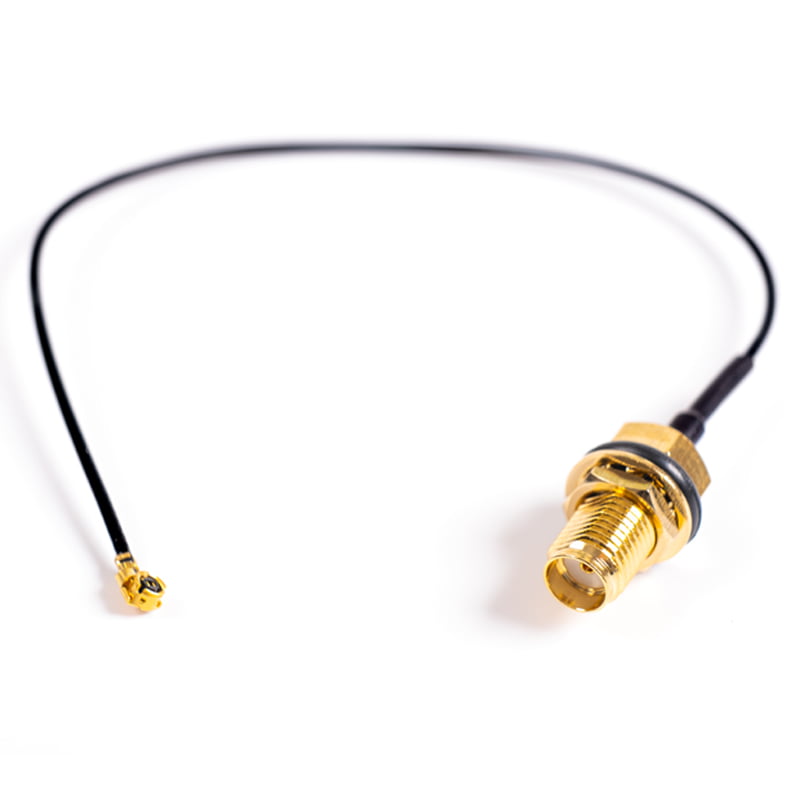 Waterproof SMA-female to u.FL RF adapter cable, 150 mm, panel-mount with O-ring seal