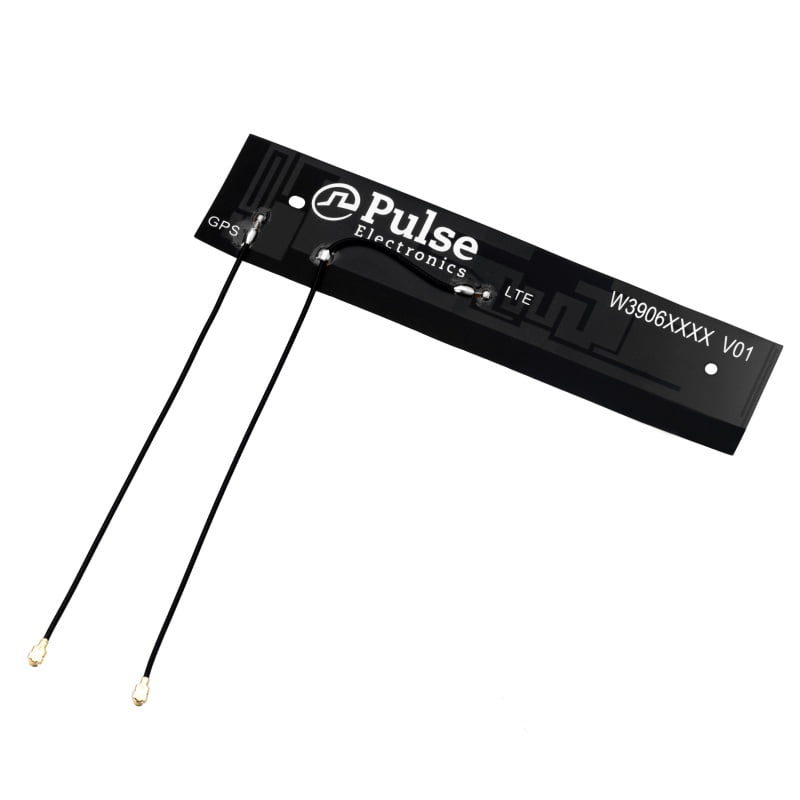 Sixfab LTE + GNSS dual u.FL antenna, single adhesive pad with two 100 mm pigtails ending in u.FL plugs