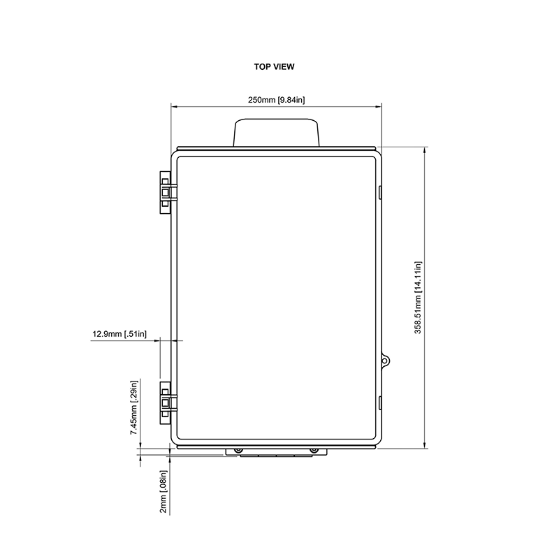 Sixfab Edge Outdoor Kit dimension drawing, top view