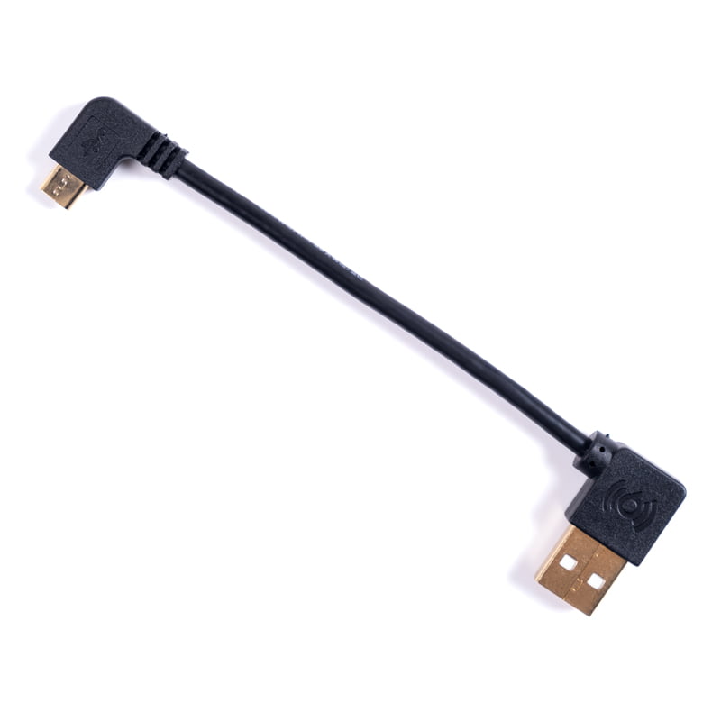 Sixfab Right-Angle Micro USB Cable, 8 cm USB 2.0 A-male to micro-B with 90-degree connectors on both ends, the HAT-to-Pi USB bridge for cellular kits